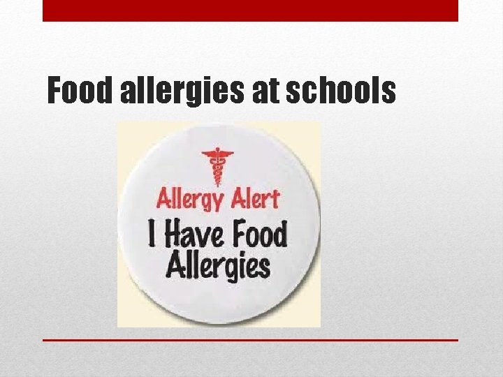 Food allergies at schools 