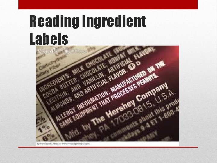 Reading Ingredient Labels 