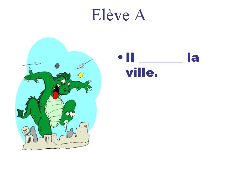 Elève A • Il _______ la ville. 