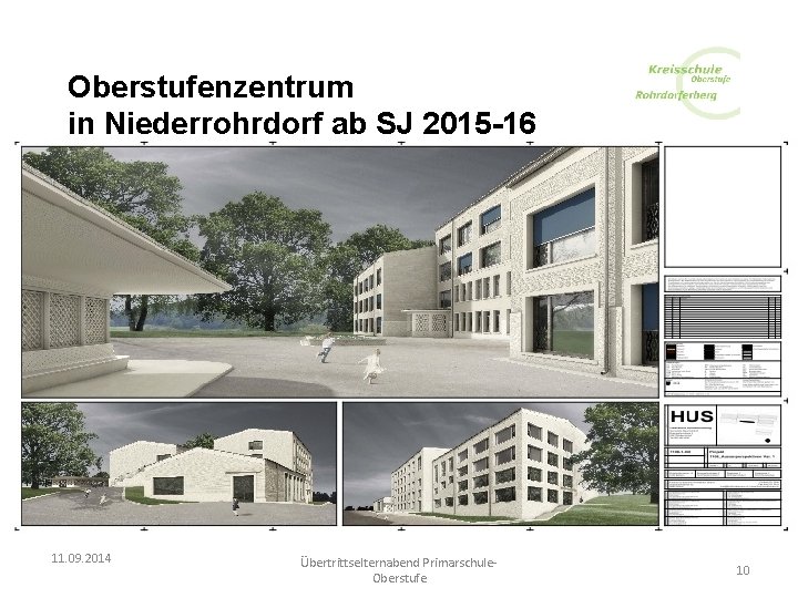 Oberstufenzentrum in Niederrohrdorf ab SJ 2015 -16 11. 09. 2014 Übertrittselternabend Primarschule. Oberstufe 10