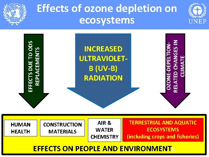 HUMAN HEALTH INCREASED ULTRAVIOLETB (UV-B) RADIATION CONSTRUCTION MATERIALS AIR & WATER CHEMISTRY OZONE-DEPELTIONRELATED CHANGES
