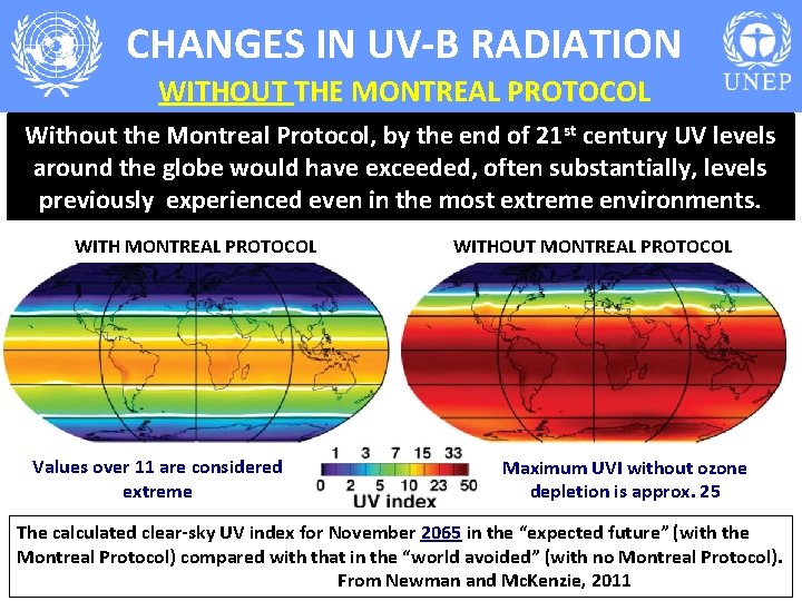 CHANGES IN UV-B RADIATION WITHOUT THE MONTREAL PROTOCOL st century UV levels Without Montreal