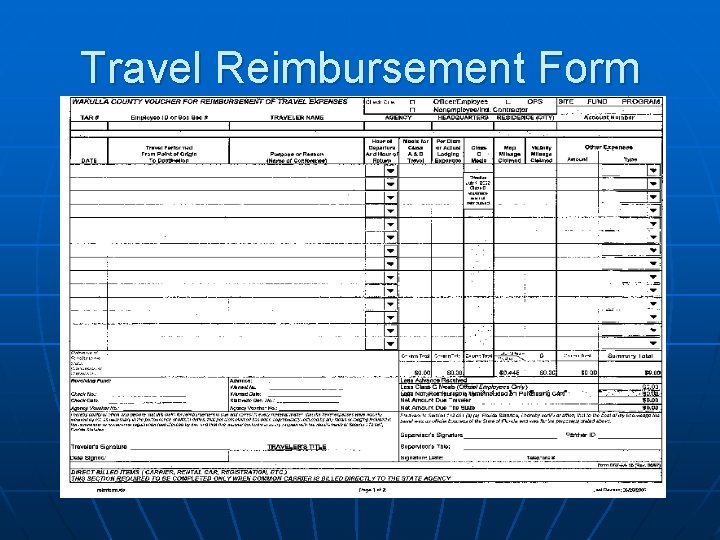 Travel Reimbursement Form 