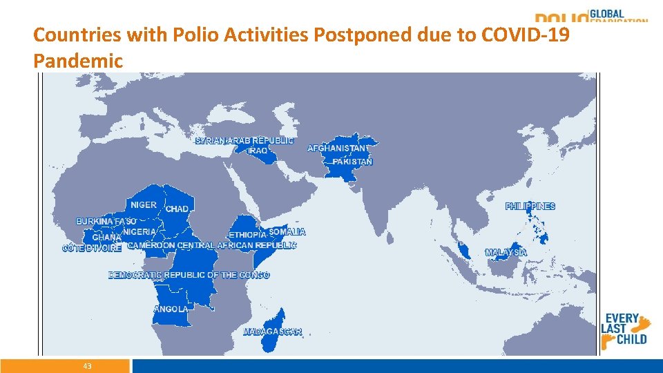 Countries with Polio Activities Postponed due to COVID-19 Pandemic 43 