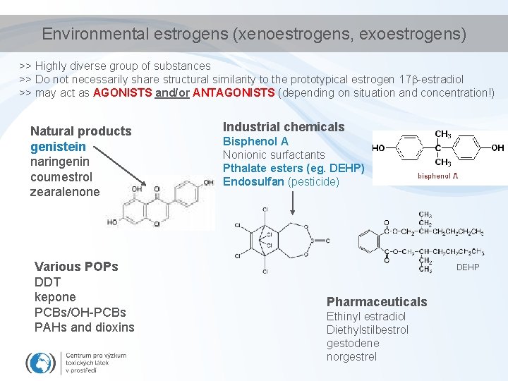 Environmental estrogens (xenoestrogens, exoestrogens) >> Highly diverse group of substances >> Do not necessarily
