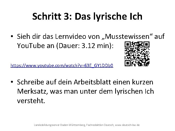 Schritt 3: Das lyrische Ich • Sieh dir das Lernvideo von „Musstewissen“ auf You.