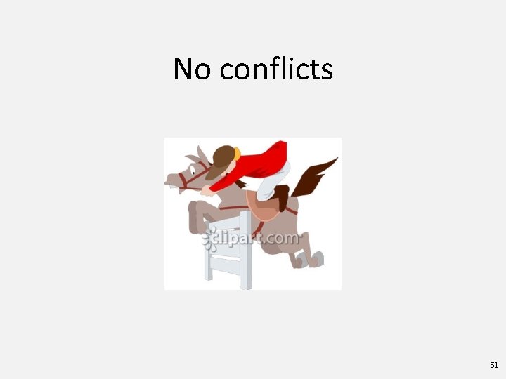 No conflicts 51 