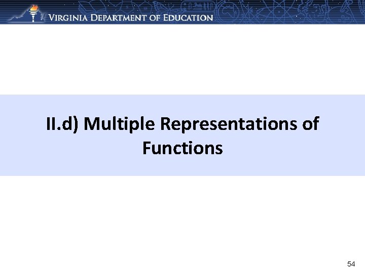 II. d) Multiple Representations of Functions 54 