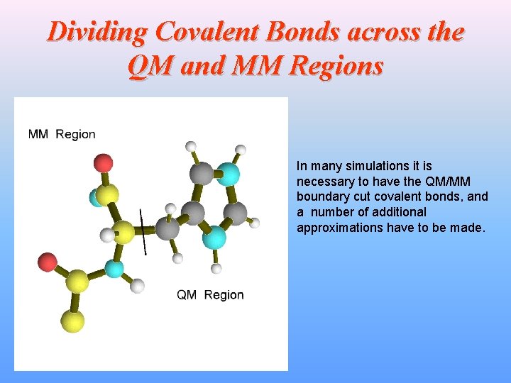 Dividing Covalent Bonds across the QM and MM Regions In many simulations it is