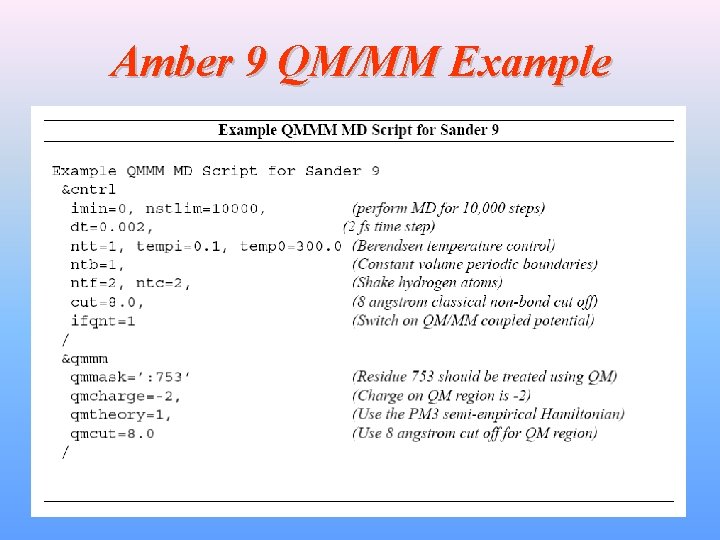 Amber 9 QM/MM Example 