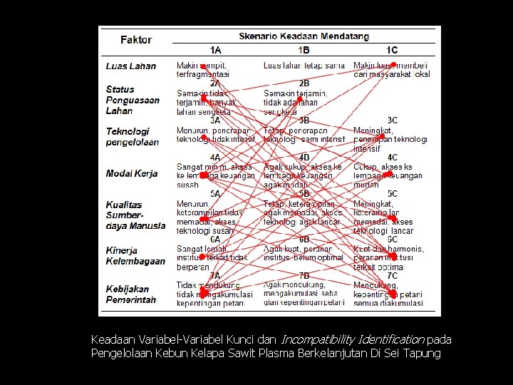 Keadaan Variabel-Variabel Kunci dan Incompatibility Identification pada Pengelolaan Kebun Kelapa Sawit Plasma Berkelanjutan Di