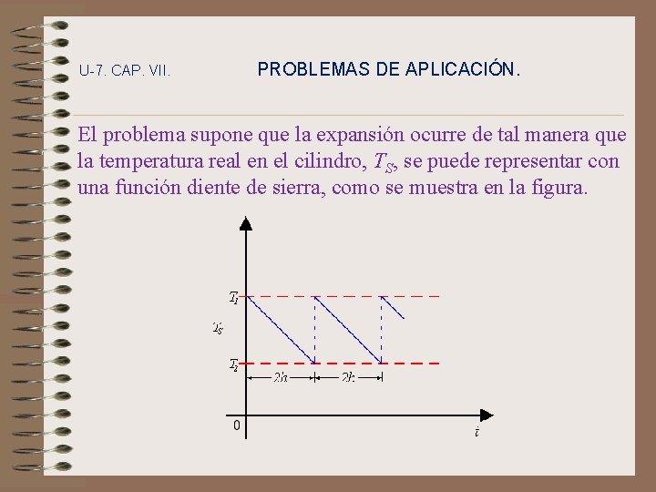 U-7. CAP. VII. PROBLEMAS DE APLICACIÓN. El problema supone que la expansión ocurre de