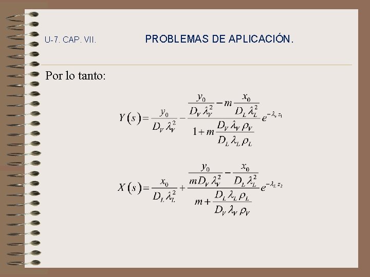 U-7. CAP. VII. Por lo tanto: PROBLEMAS DE APLICACIÓN. 