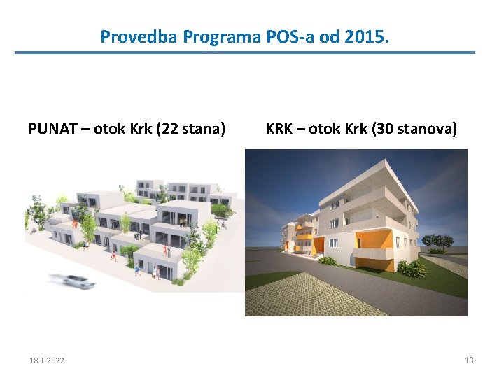 Provedba Programa POS-a od 2015. PUNAT – otok Krk (22 stana) 18. 1. 2022.