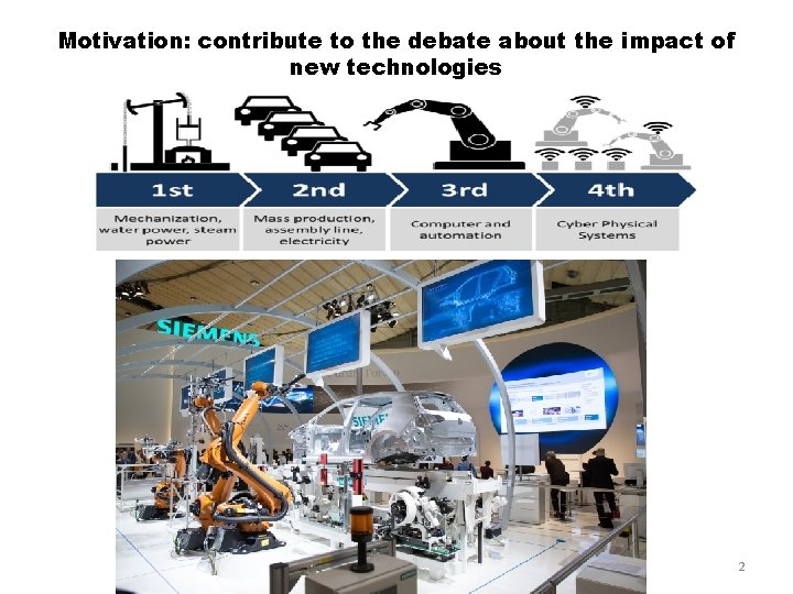 Motivation: contribute to the debate about the impact of new technologies 2 
