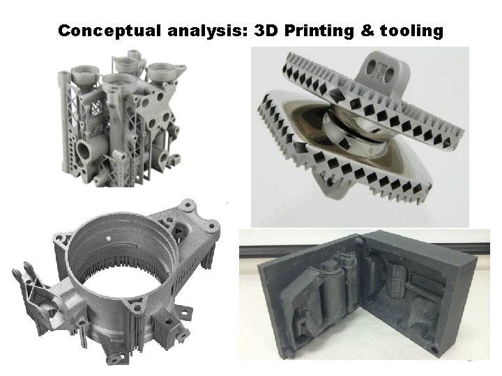 Conceptual analysis: 3 D Printing & tooling 6 