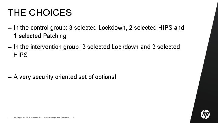 THE CHOICES – In the control group: 3 selected Lockdown, 2 selected HIPS and