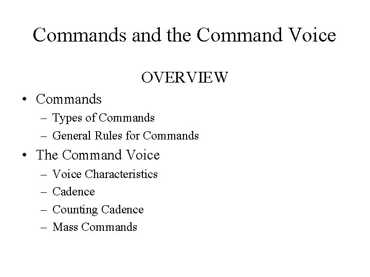 Introduction to Drill and Ceremonies Lesson Objective Know