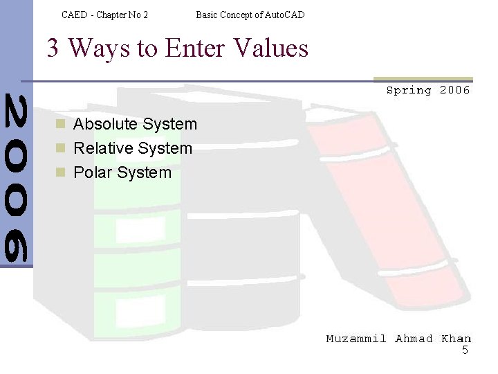 CAED - Chapter No 2 Basic Concept of Auto. CAD 3 Ways to Enter