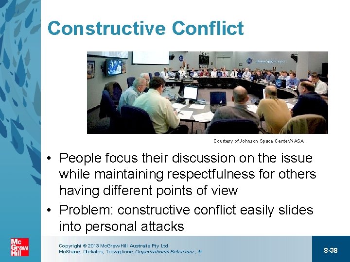 Constructive Conflict Courtesy of Johnson Space Center/NASA • People focus their discussion on the