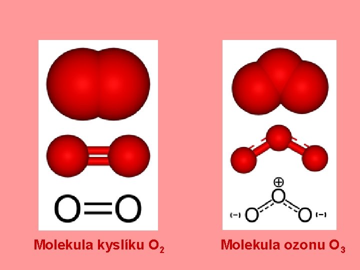 Molekula kyslíku O 2 Molekula ozonu O 3 