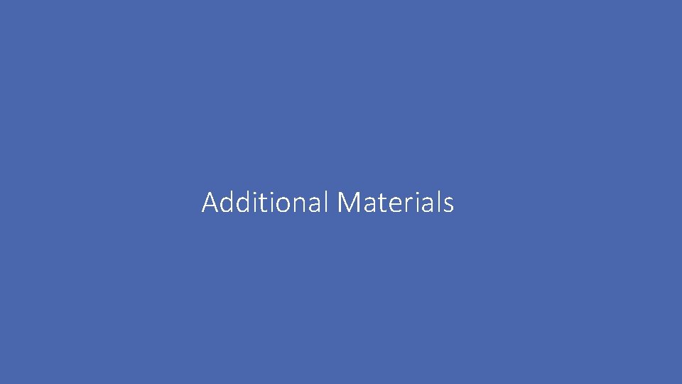 Additional Materials 