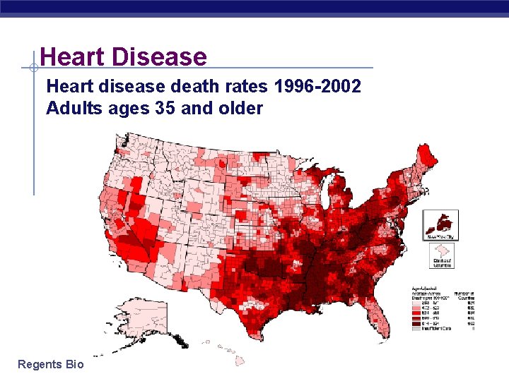 Heart Disease Heart disease death rates 1996 -2002 Adults ages 35 and older Regents