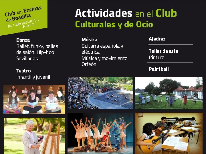 Actividades en el Club Culturales y de Ocio Danza Ballet, funky, bailes de salón,