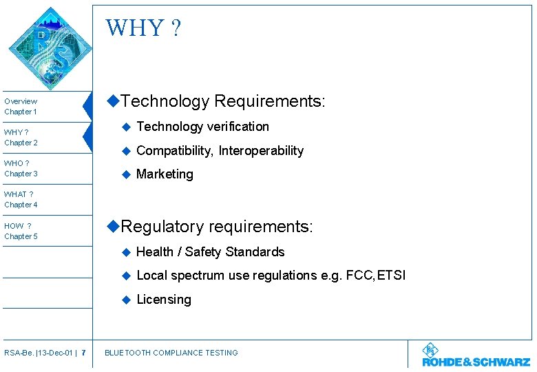 WHY ? Overview Chapter 1 WHY ? Chapter 2 WHO ? Chapter 3 u.