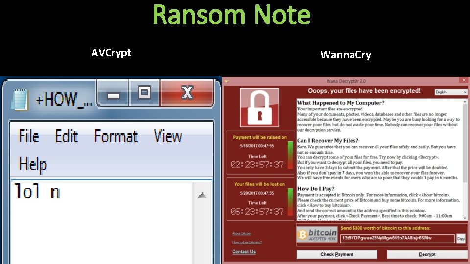 Ransom Note AVCrypt Wanna. Cry 