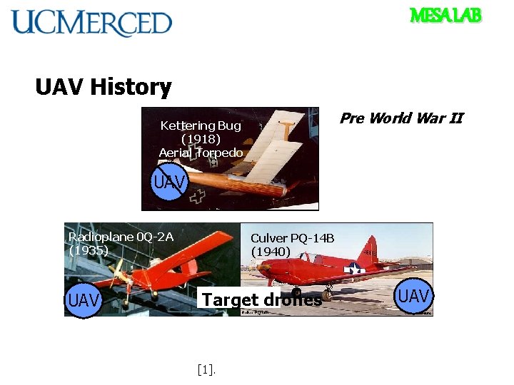MESA LAB UAV History Pre World War II Kettering Bug (1918) Aerial Torpedo UAV