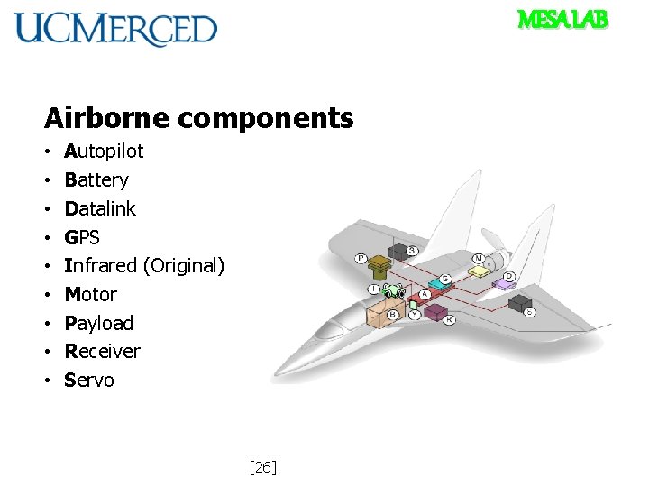 MESA LAB Airborne components • • • Autopilot Battery Datalink GPS Infrared (Original) Motor