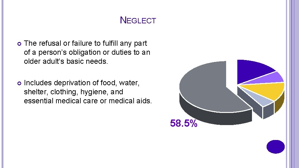 NEGLECT The refusal or failure to fulfill any part of a person’s obligation or