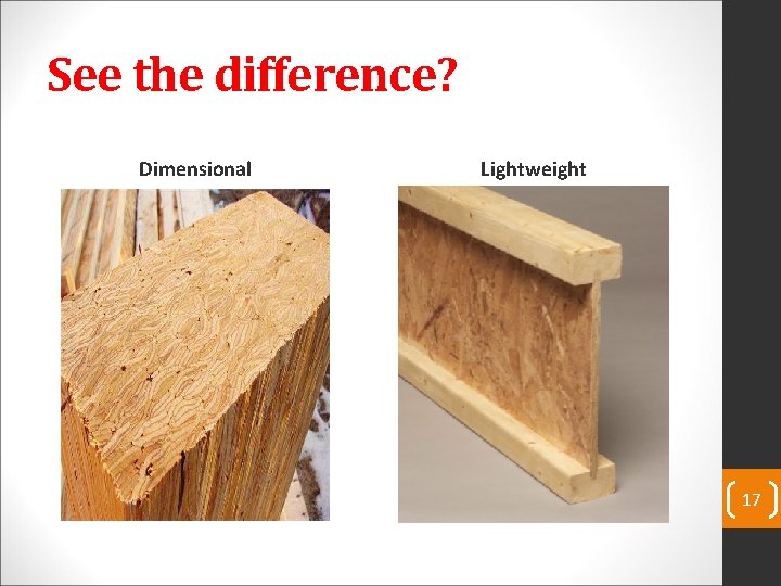 See the difference? Dimensional Lightweight 17 