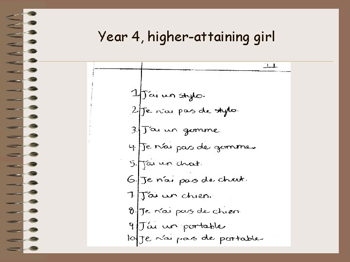 Year 4, higher-attaining girl 