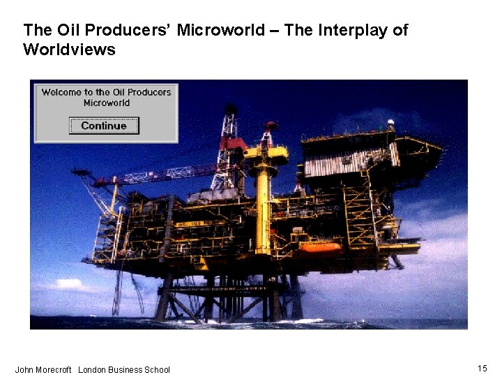 The Oil Producers’ Microworld – The Interplay of Worldviews John Morecroft London Business School