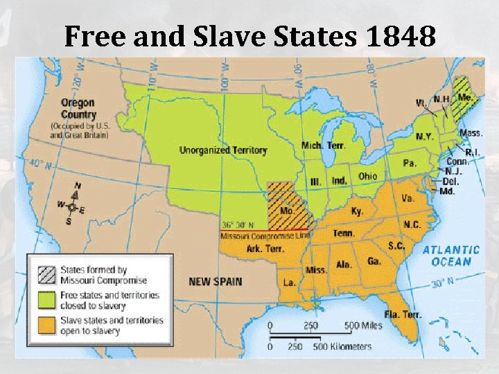 Free and Slave States 1848 
