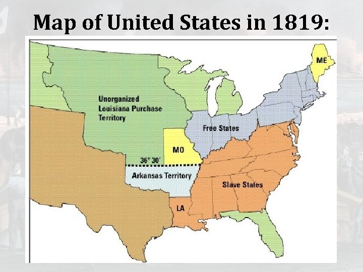 Map of United States in 1819: 