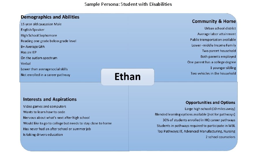 Sample Persona: Student with Disabilities 
