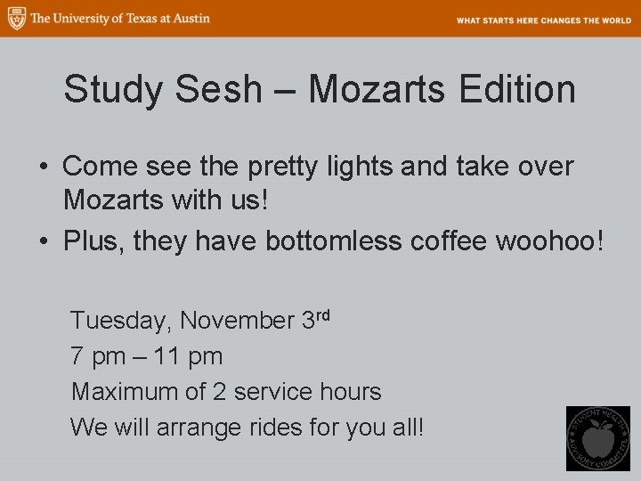 Study Sesh – Mozarts Edition • Come see the pretty lights and take over