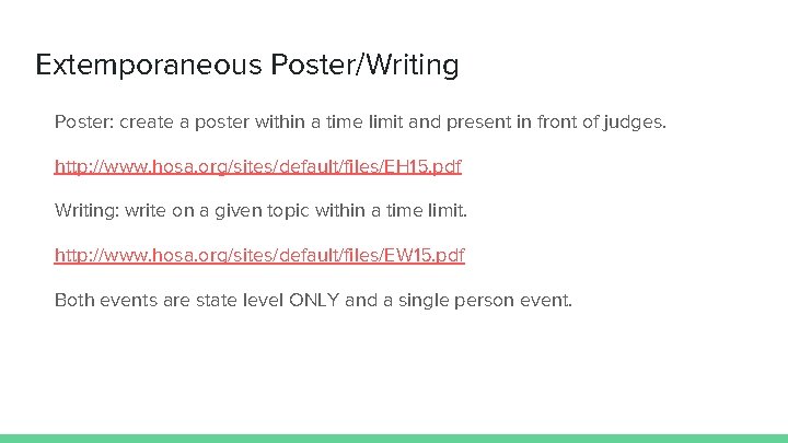 Extemporaneous Poster/Writing Poster: create a poster within a time limit and present in front