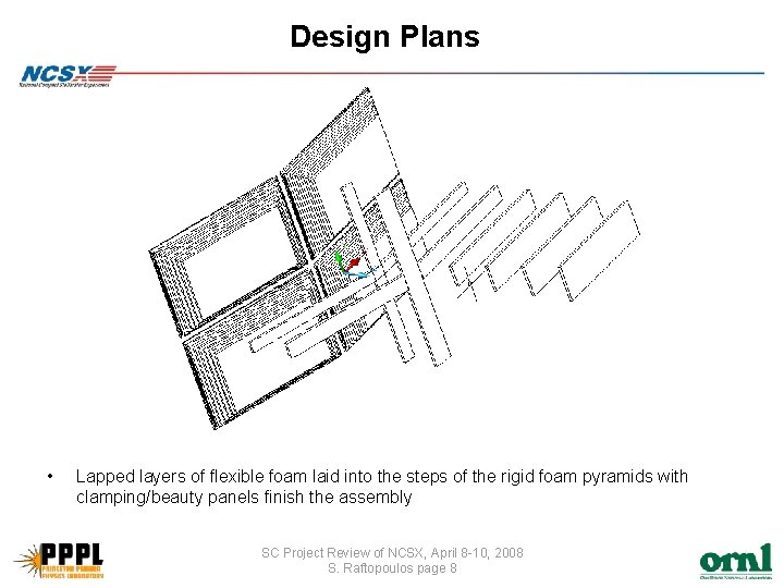 Design Plans • Lapped layers of flexible foam laid into the steps of the