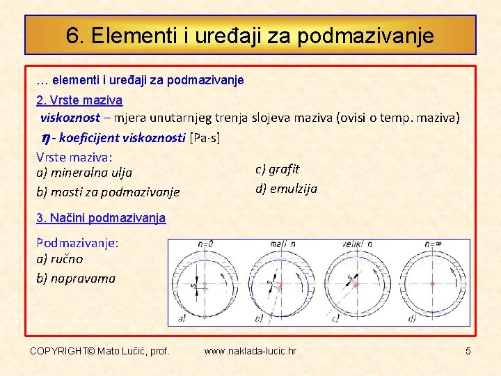 6. Elementi i uređaji za podmazivanje … elementi i uređaji za podmazivanje 2. Vrste