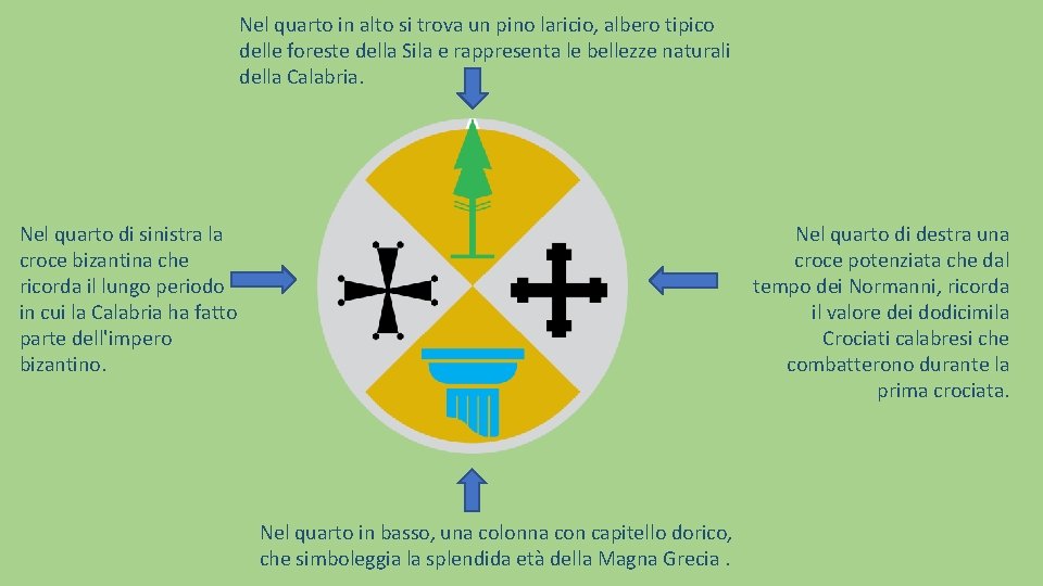 Nel quarto in alto si trova un pino laricio, albero tipico delle foreste della