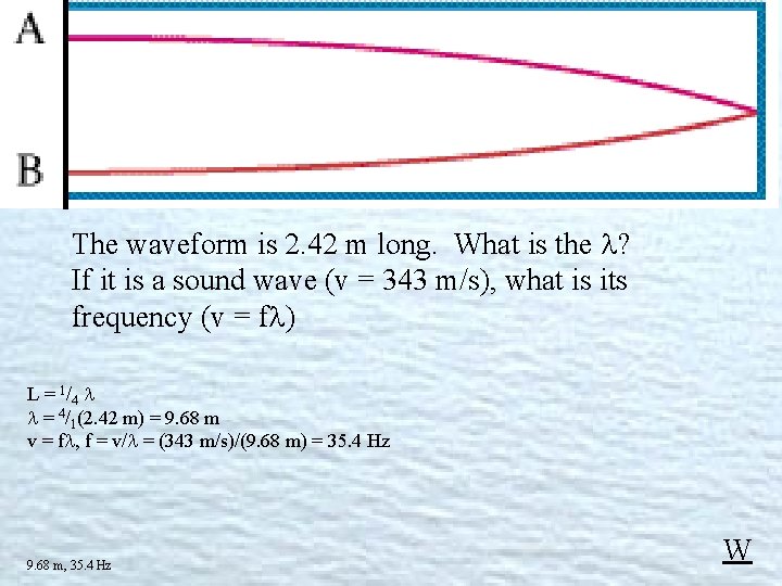 The waveform is 2. 42 m long. What is the ? If it is