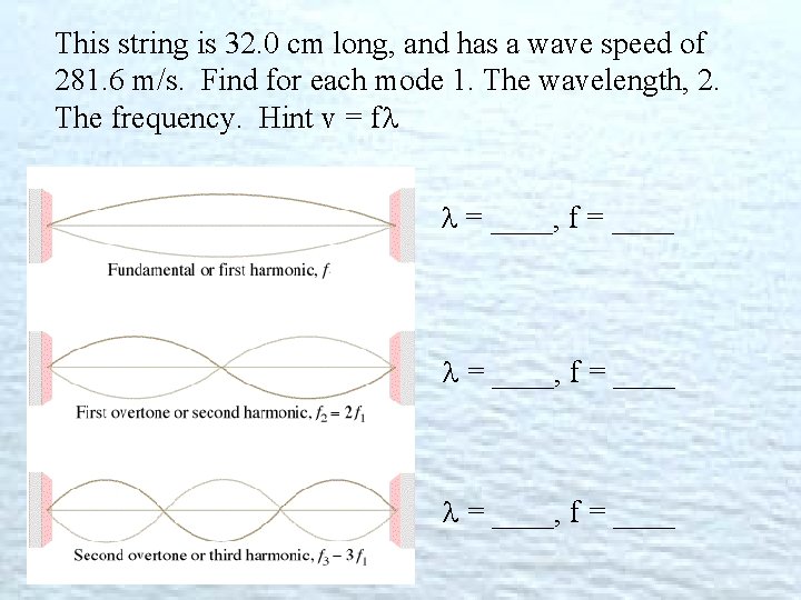 This string is 32. 0 cm long, and has a wave speed of 281.