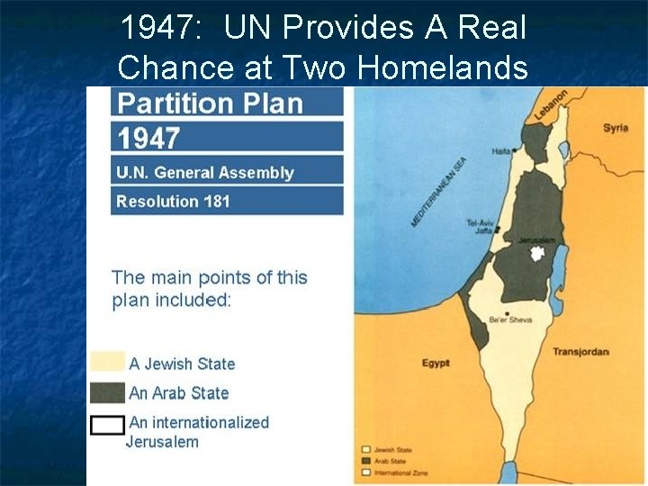 1947: UN Provides A Real Chance at Two Homelands 