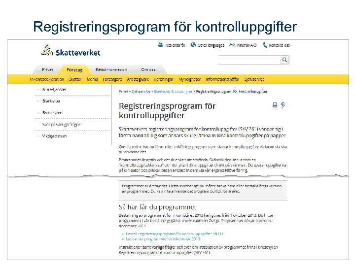 Registreringsprogram för kontrolluppgifter 