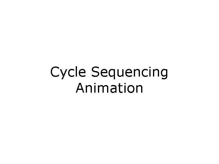 Cycle Sequencing Animation 