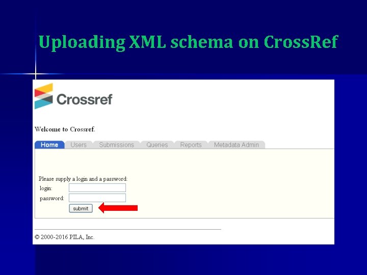 Uploading XML schema on Cross. Ref 